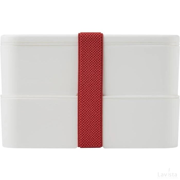 MIYO dubbellaagse lunchtrommel Wit, Wit, Rood Wit/Wit/Rood