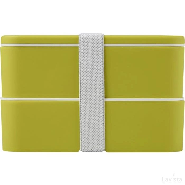 MIYO dubbellaagse lunchtrommel Lime, Lime, Wit Lime/Lime/Wit
