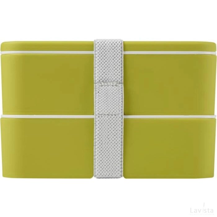 MIYO dubbellaagse lunchtrommel Lime, Lime, Wit Lime/Lime/Wit