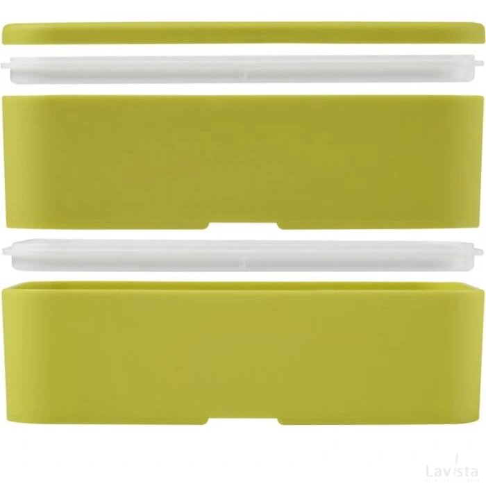 MIYO dubbellaagse lunchtrommel Lime, Lime, Wit Lime/Lime/Wit
