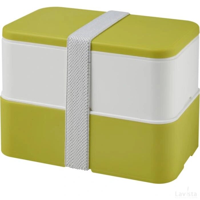 MIYO dubbellaagse lunchtrommel Lime, Wit, Wit Lime/Wit/Wit