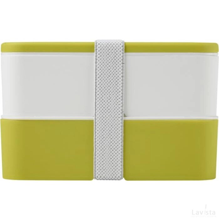 MIYO dubbellaagse lunchtrommel Lime, Wit, Wit Lime/Wit/Wit