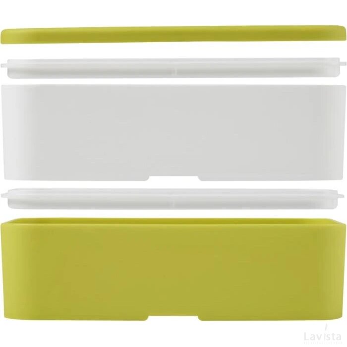 MIYO dubbellaagse lunchtrommel Lime, Wit, Wit Lime/Wit/Wit