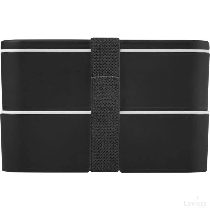 MIYO dubbellaagse lunchtrommel Zwart, Zwart, Zwart Zwart/Zwart/Zwart