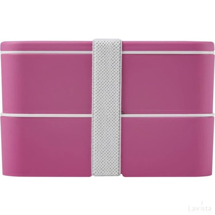 MIYO dubbellaagse lunchtrommel Magenta, Magenta, Wit Magenta/Magenta/Wit