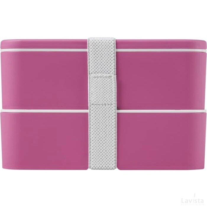 MIYO dubbellaagse lunchtrommel Magenta, Magenta, Wit Magenta/Magenta/Wit