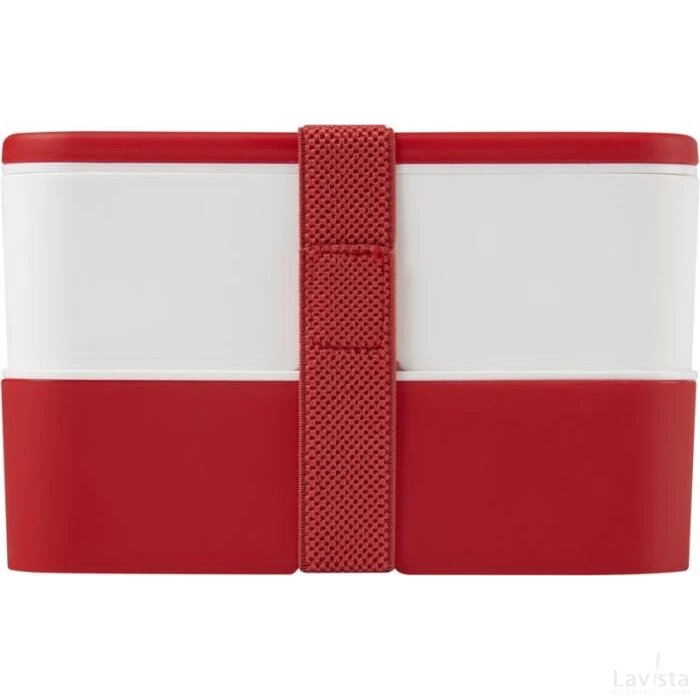 MIYO dubbellaagse lunchtrommel Rood, Wit, Rood Rood/Wit/Rood