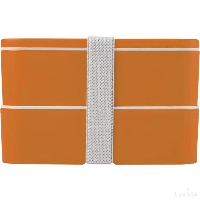 MIYO dubbellaagse lunchtrommel Oranje, Oranje, Wit Oranje/Oranje/Wit