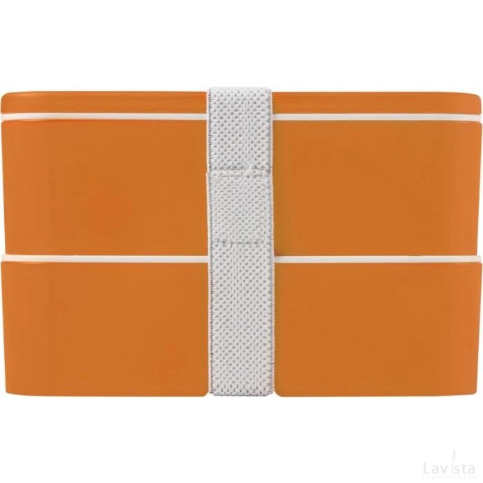 MIYO dubbellaagse lunchtrommel Oranje, Oranje, Wit Oranje/Oranje/Wit