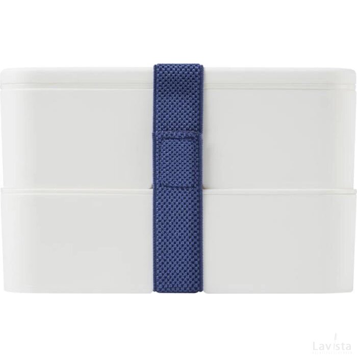 MIYO dubbellaagse lunchtrommel Wit, Wit, Blauw Wit/Wit/Blauw