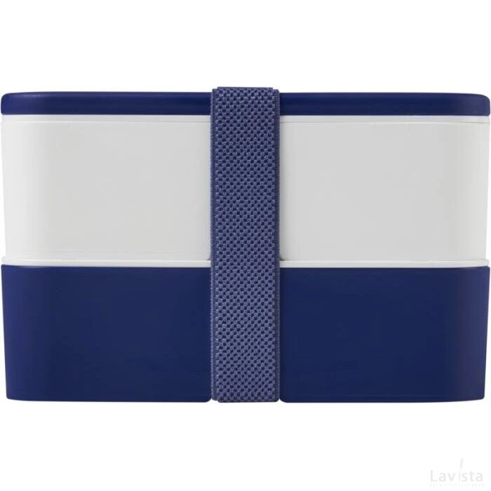MIYO dubbellaagse lunchtrommel Blauw, Wit, Blauw Blauw/Wit/Blauw