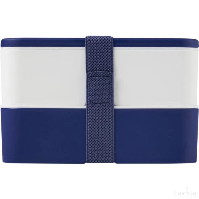 MIYO dubbellaagse lunchtrommel Blauw, Wit, Blauw Blauw/Wit/Blauw