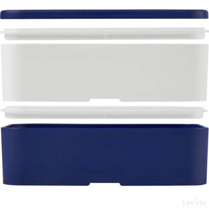 MIYO dubbellaagse lunchtrommel Blauw, Wit, Blauw Blauw/Wit/Blauw