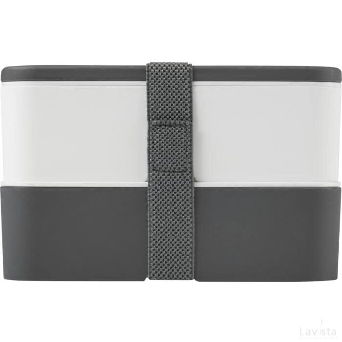 MIYO dubbellaagse lunchtrommel Grijs, Wit, Grijs Grijs/Wit/Grijs