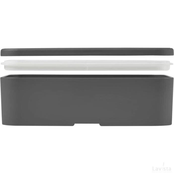 MIYO enkellaagse lunchtrommel Grijs, Grijs Grijs/Grijs