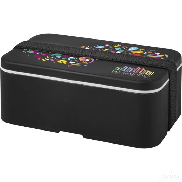 MIYO enkellaagse lunchtrommel Zwart, Zwart Zwart/Zwart