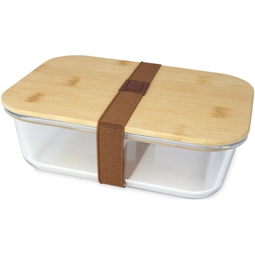 Roby glazen lunchtrommel met bamboe deksel Naturel, Transparant Naturel/Transparant