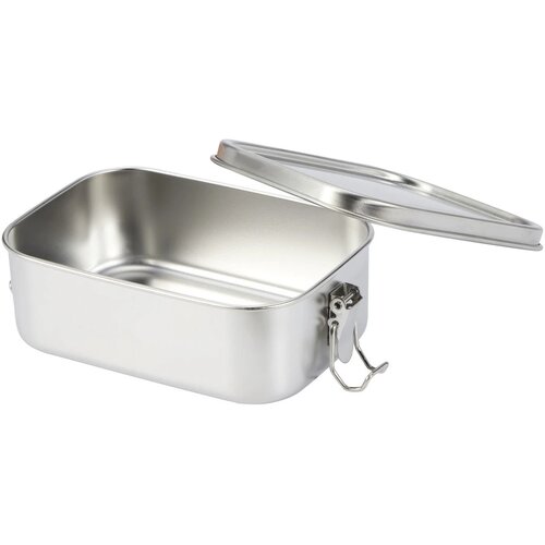 Titan lunchtrommel van gerecycled roestvrij staal Zilver