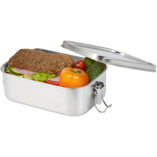 Titan lunchtrommel van gerecycled roestvrij staal Zilver