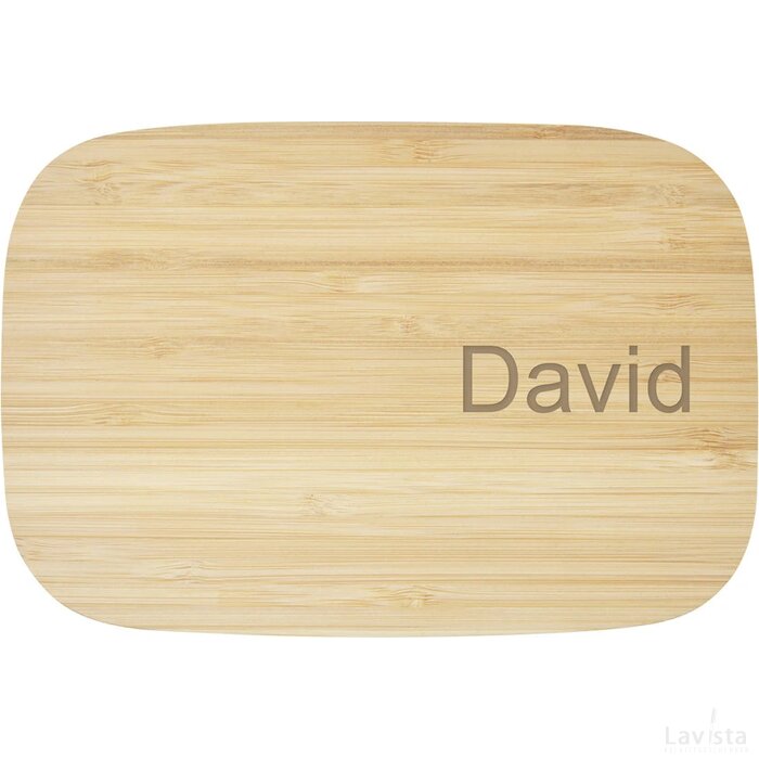 Tite roestvrijstalen lunchtrommel met bamboe deksel Naturel, Zilver Naturel/Zilver