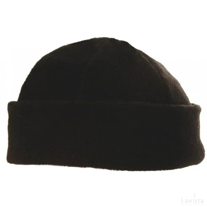 6 Panelen Fleece Muts 280 Gr/m2 Zwart