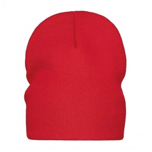 Gebreide muts zonder omslag rood