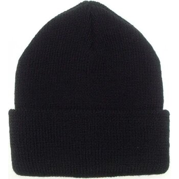 Gebreide Wintermuts 50%wol/50%acryl Zwart