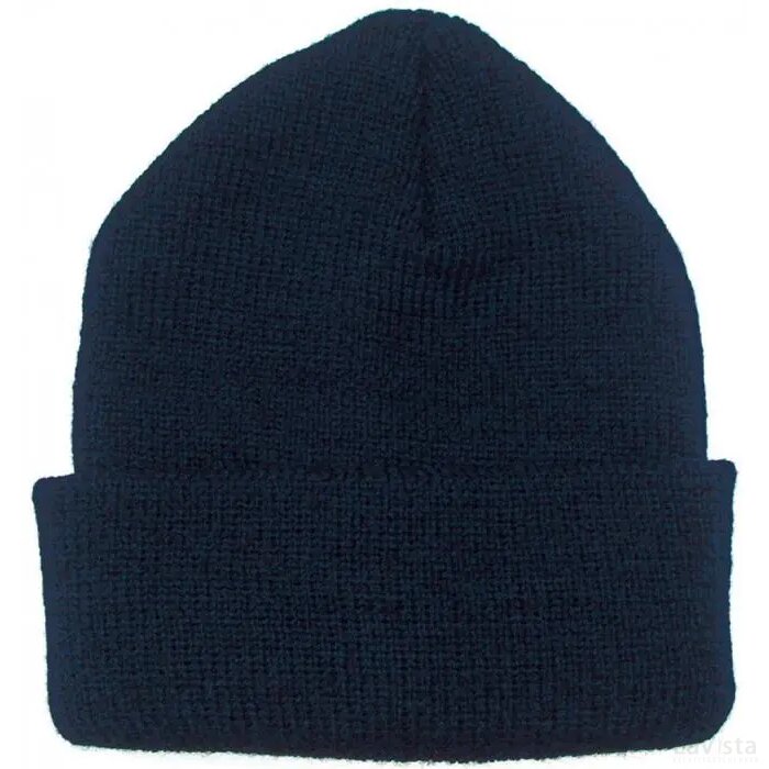 Gebreide Wintermuts 50%wol/50%acryl Navy