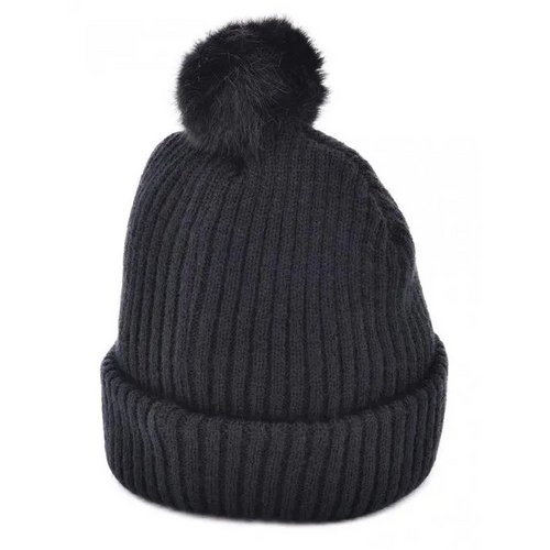 Grof Gebreide Beanie With Pumpkin Zwart