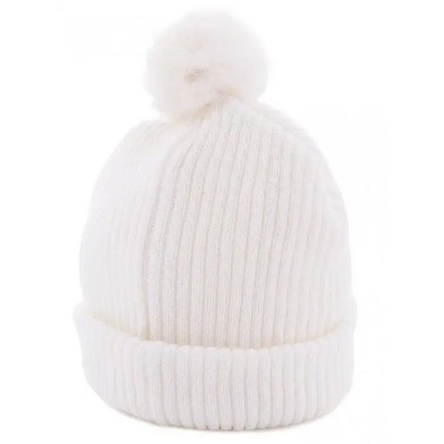 Grof Gebreide Beanie With Pumpkin Wit