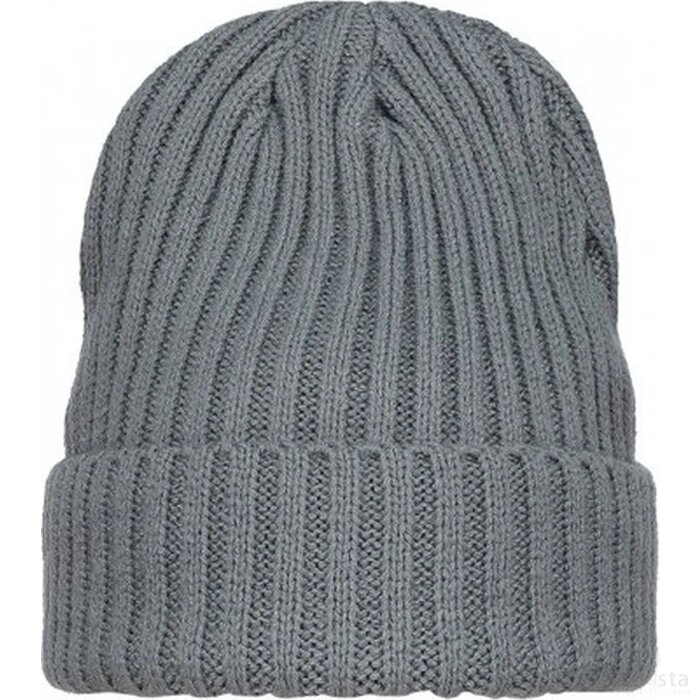 Grof gebreide muts grijs