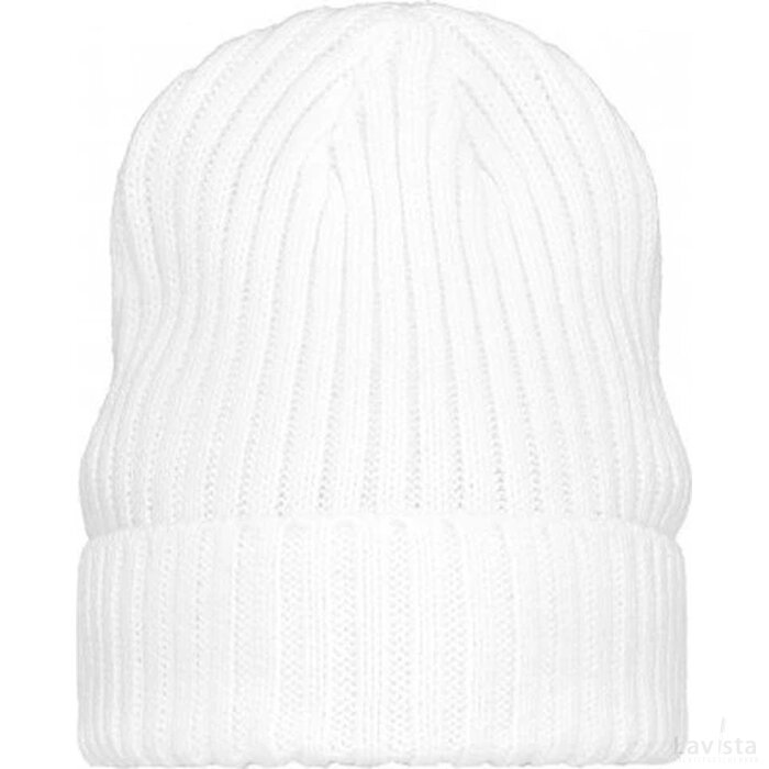 Grof gebreide muts wit