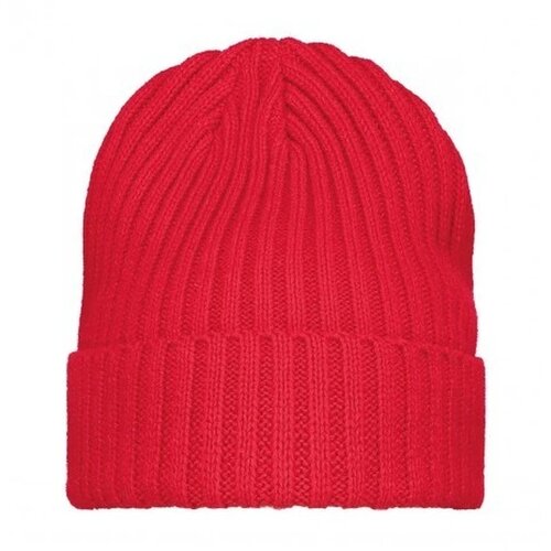Grof gebreide muts rood