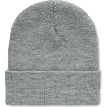 Rpet beanie met omslag Polo rpet wit/grijs