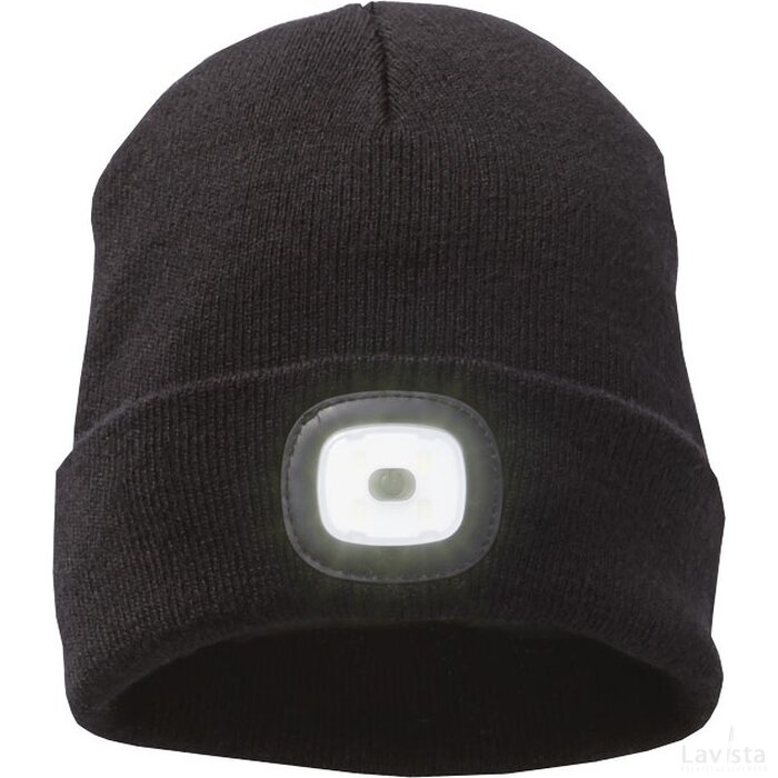 Mighty LED knit beanie, Black Zwart
