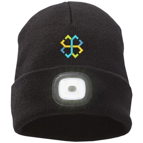 Mighty LED knit beanie, Black Zwart