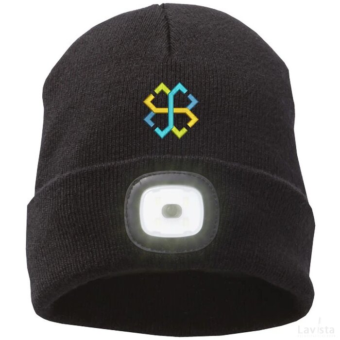 Mighty LED knit beanie, Black Zwart