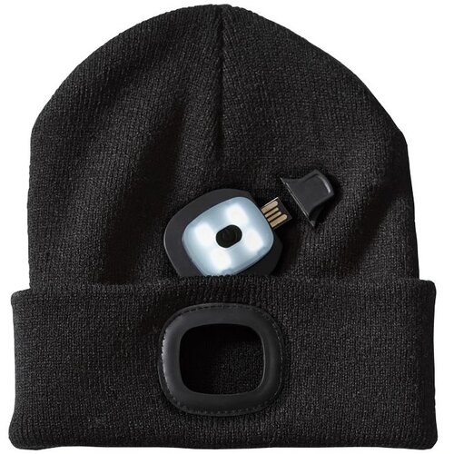 Mighty LED knit beanie, Black Zwart