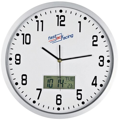 Analoge wandklok met digitale aanduiding Miltenberg wit