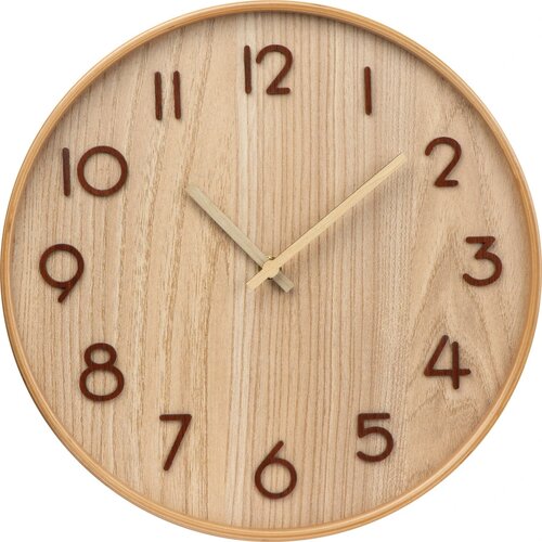 Klok van hout - Analoog beige