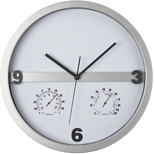 Wandklok met half bedrukbaar display Moers grijs silvergrey
