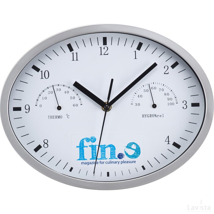 Wanklok met hygro- en thermometer Netphen wit