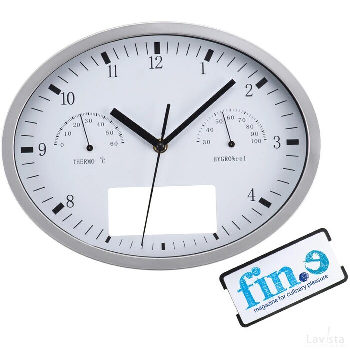 Wanklok met hygro- en thermometer Netphen wit