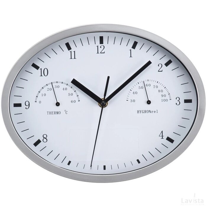 Wanklok met hygro- en thermometer Netphen wit