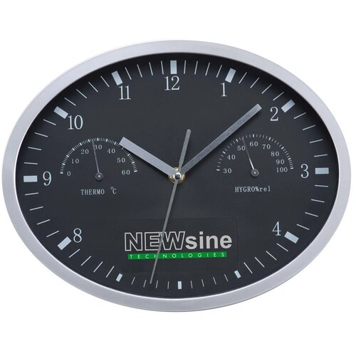 Wanklok met hygro- en thermometer Netphen zwart