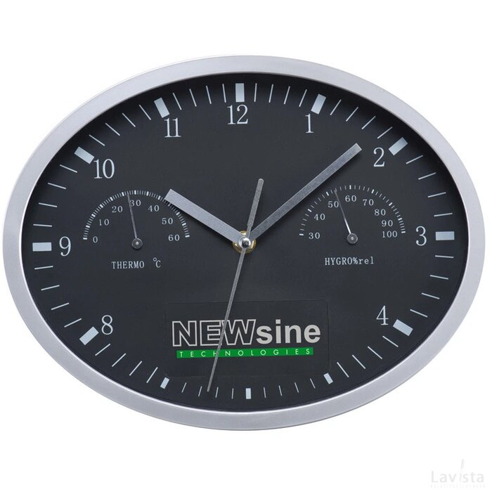 Wanklok met hygro- en thermometer Netphen zwart