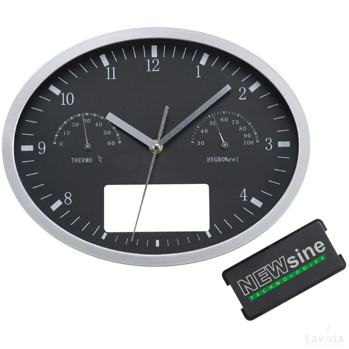 Wanklok met hygro- en thermometer Netphen zwart