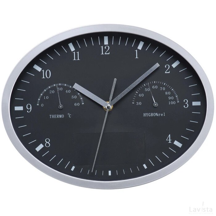 Wanklok met hygro- en thermometer Netphen zwart