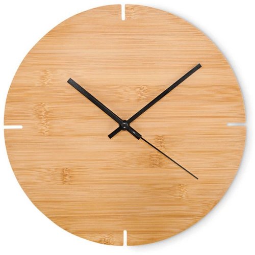 Ronde bamboe wandklok Esfere hout