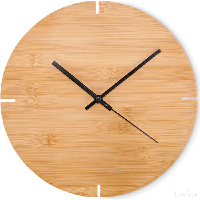 Ronde bamboe wandklok Esfere hout